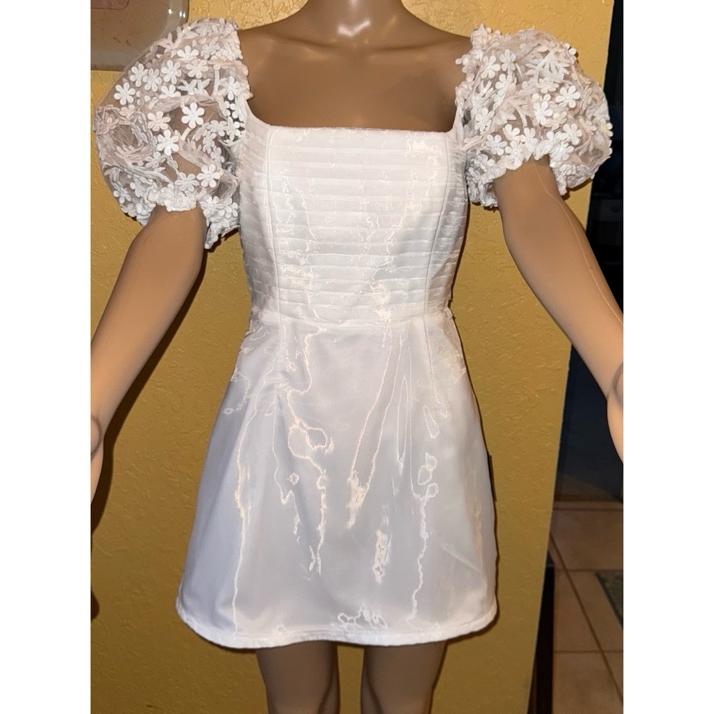 New Lulu's White Sheer Mini Dress